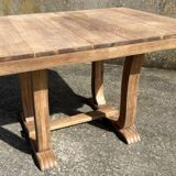Dining table, 30s/40s, Art Deco, extendable, solid wood, extendable, lyre feet, legs