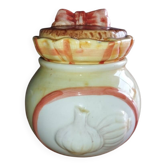 Vintage garlic pot in ceramic majolica – 1950s