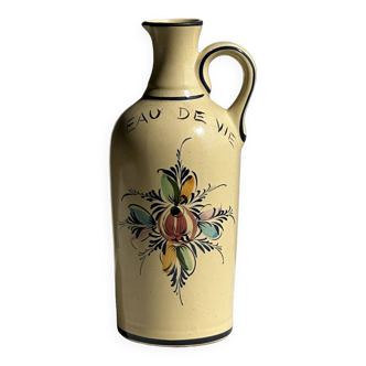 Hand painted yellow brandy carafe