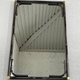 Miroir en métal noir et laiton finission canon de fusil