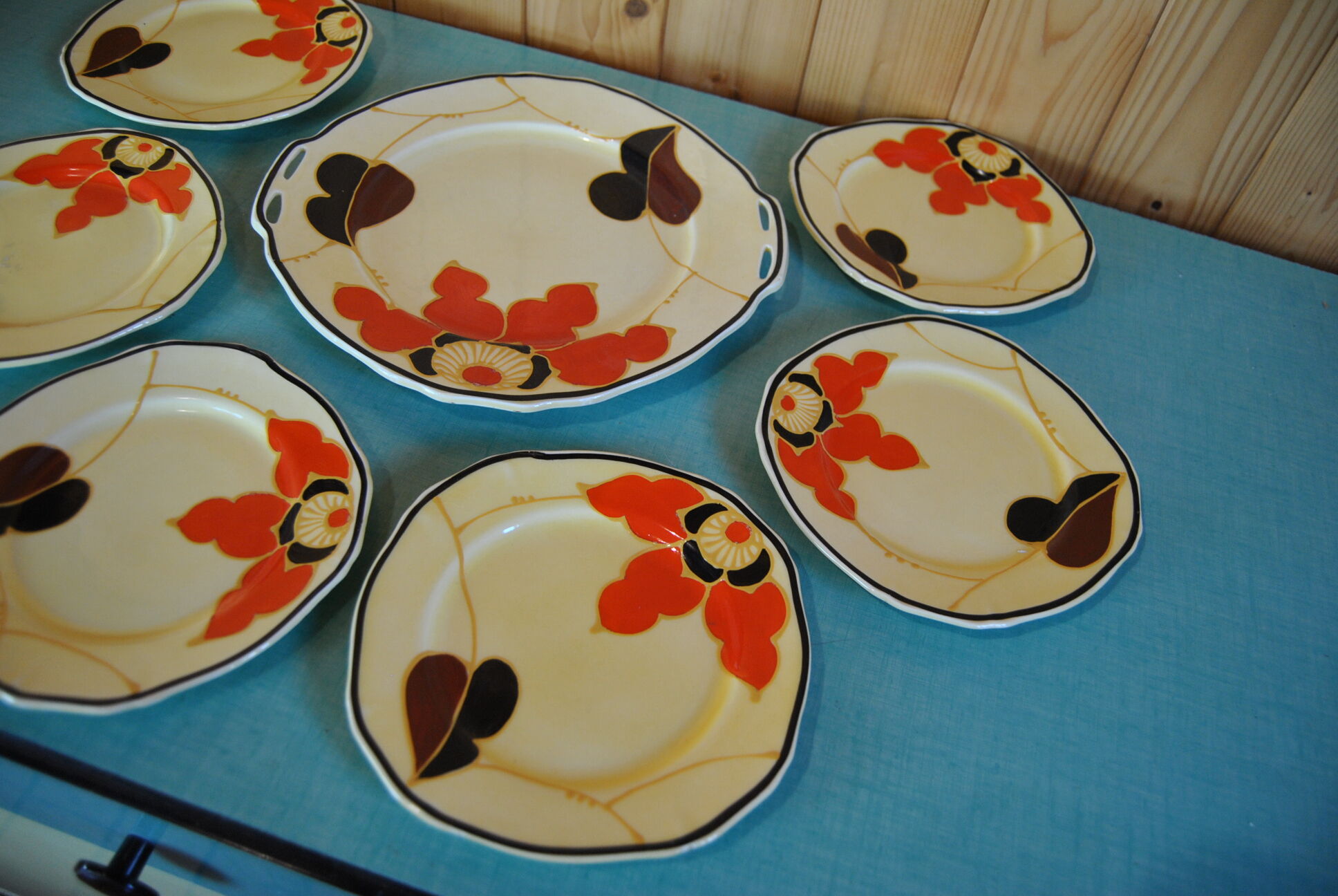 Hand-painted cake set 1960s/70s