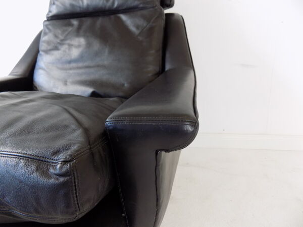 Ensemble de 2 fauteuils en cuir noir par werner langenfeld ESA 802