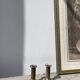 Pair of 19th-century fluted silver-plated metal candlesticks