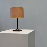 Black leather table lamp