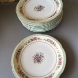 9 flat plates porcelain Limoges Ahrenfeldt