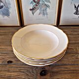Villeroy & Boch Mettlach vintage cream soup plates with gold rim