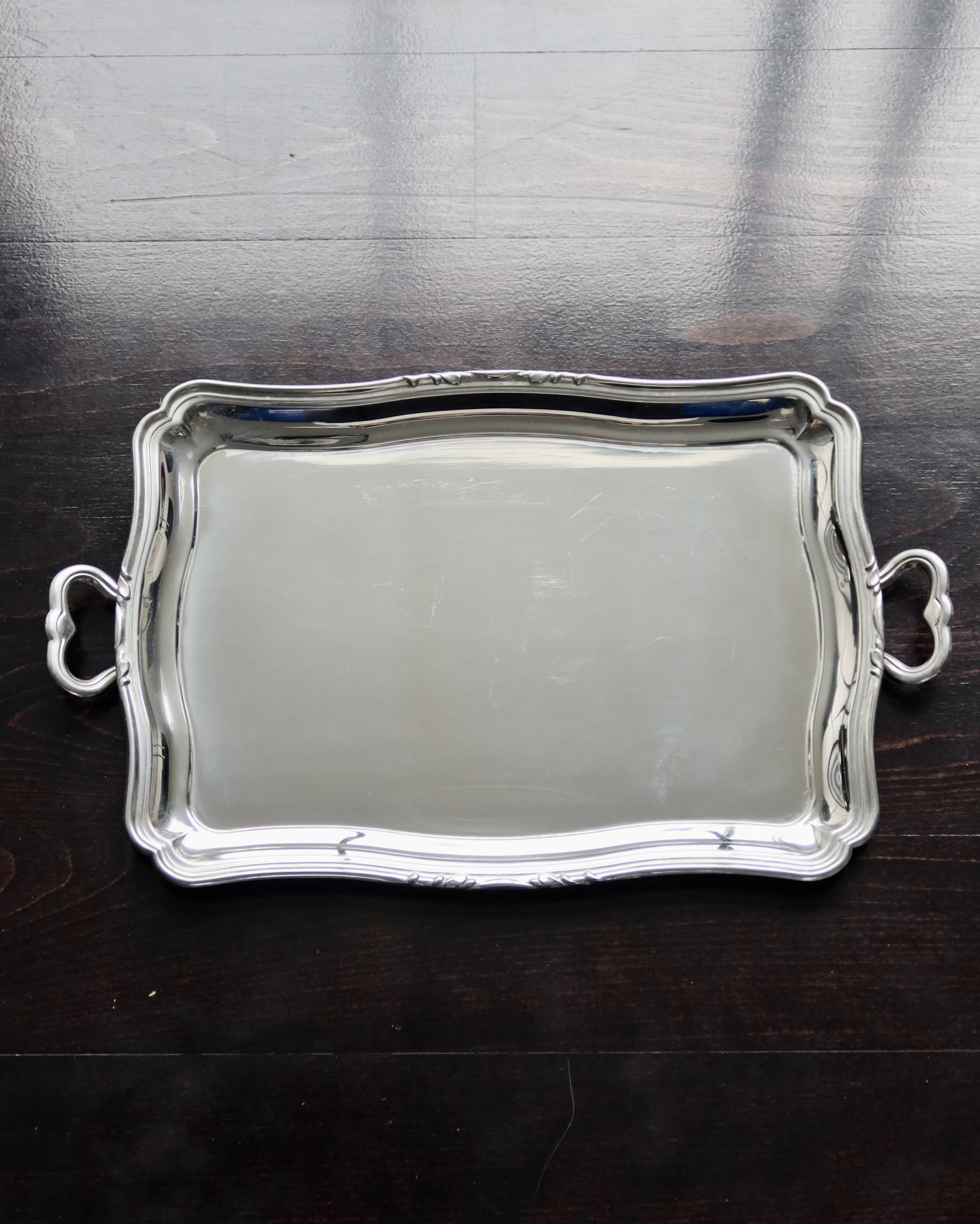 Vintage silver-plated service tray by Guy Degrenne