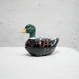 Vintage ceramic duck terrine by Michel Caugant