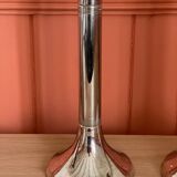 Silver metal candle holders