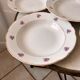 set of 6 hollow plates Digoin Sarreguemines small flowers 50s