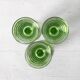 Set of 3 Vintage Green-Footed Glasses / Rare Liquor Flutes / Italy / 1960s