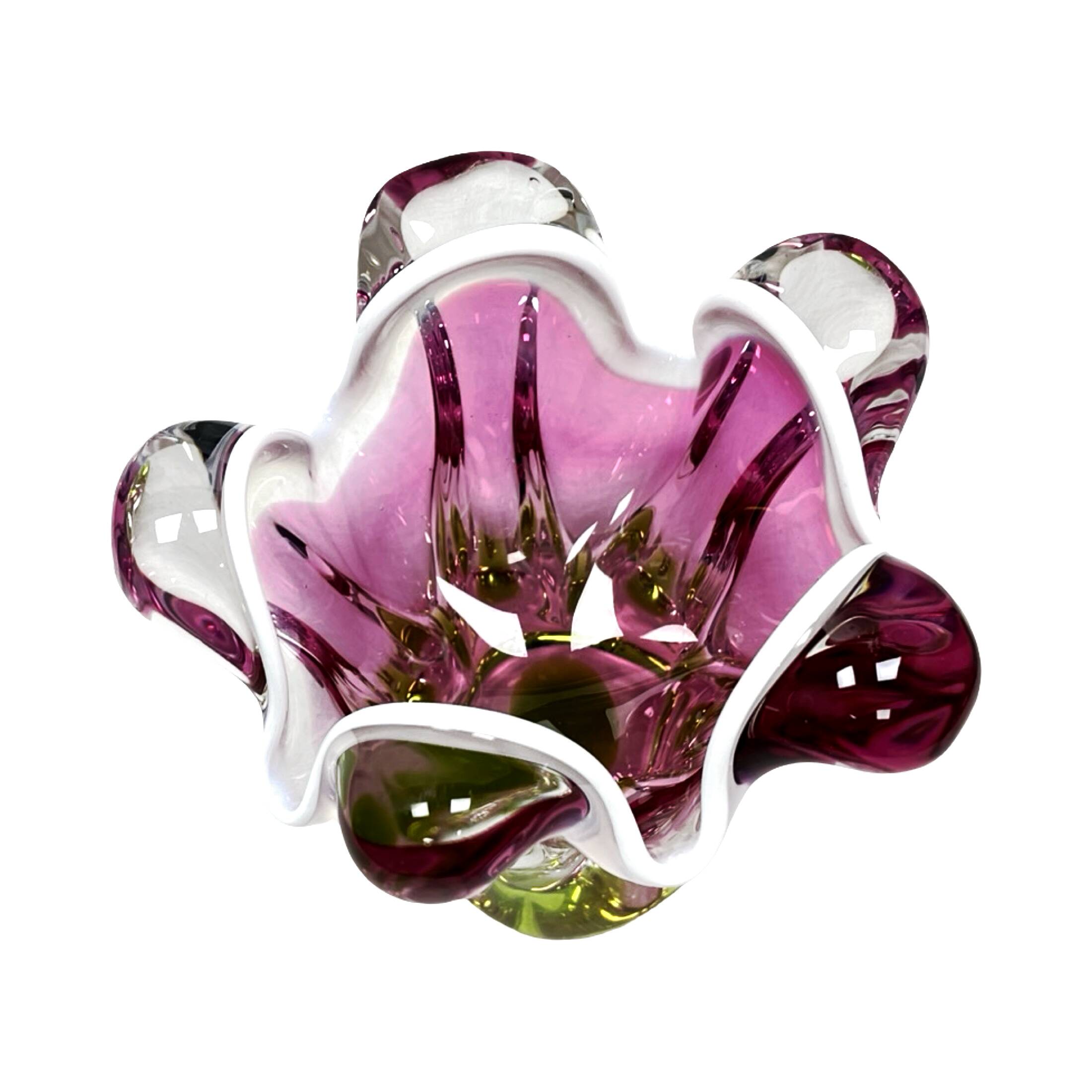 Chřibská Sklárna J. Hospodka vase, art glass, Czechoslovakia, 1960s.