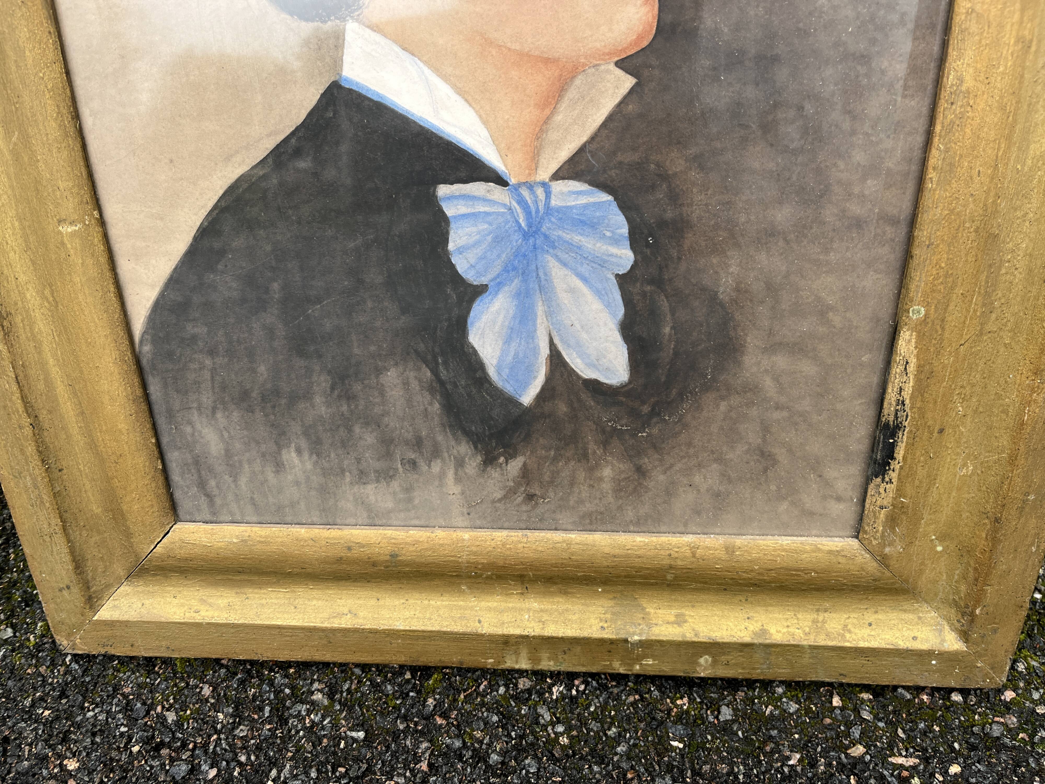 Painting XIX portrait of a woman in gilded wooden frame