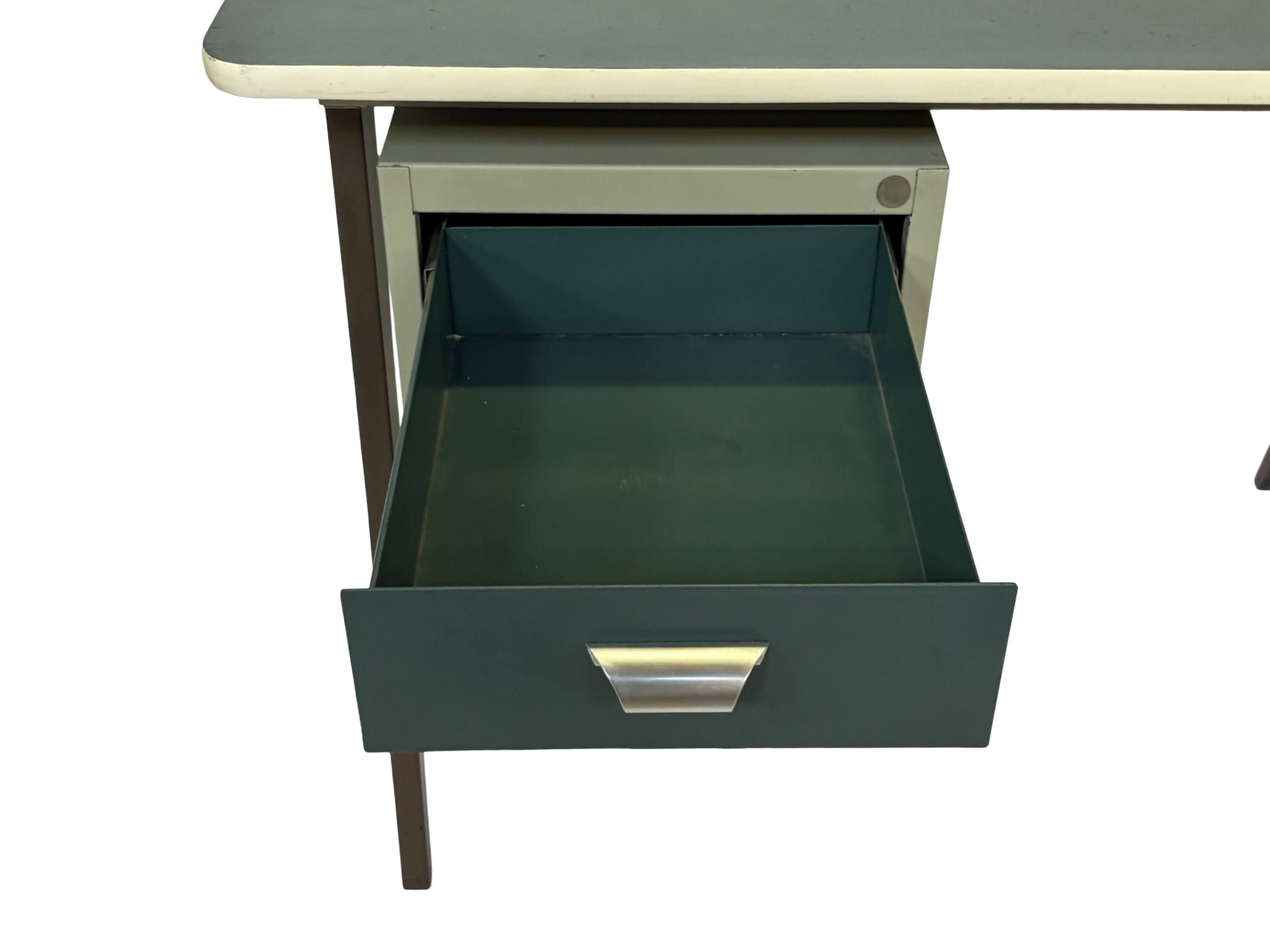 Vintage industrial Drentea Roomsteel desk 1960s metal design