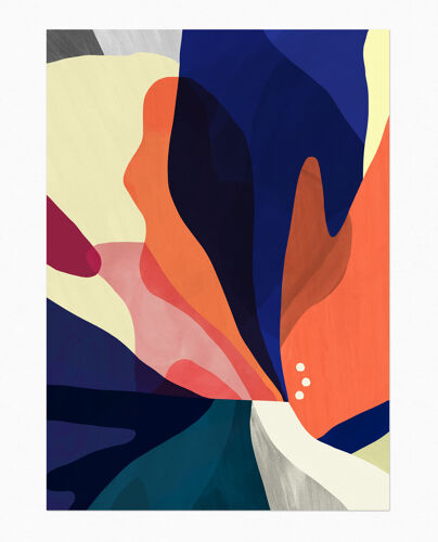 Affiche d'art printemps bleu 50×70 cm