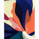 Affiche d'art printemps bleu 50×70 cm