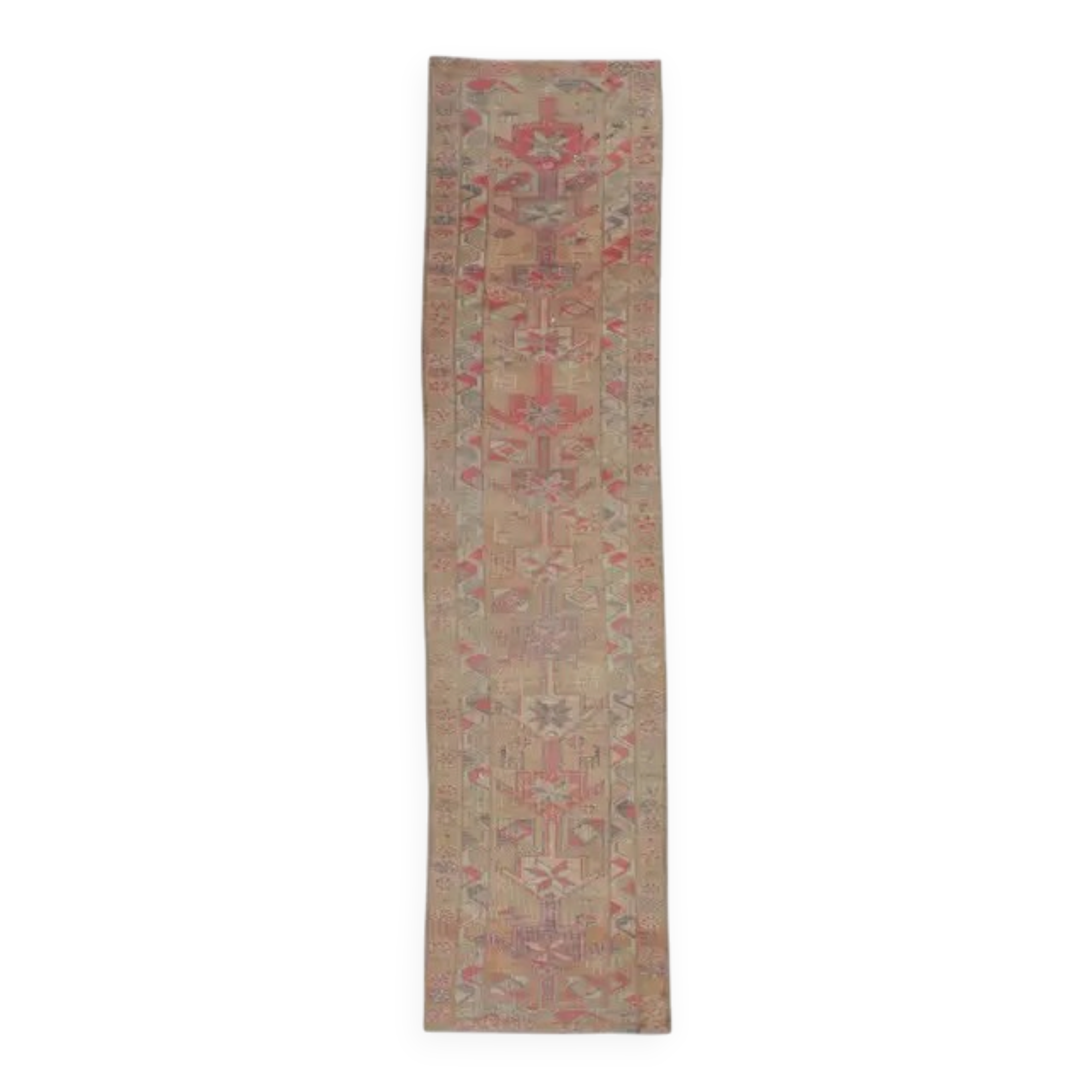 Oushak Turkish Hand-Knotted Runner 88x311