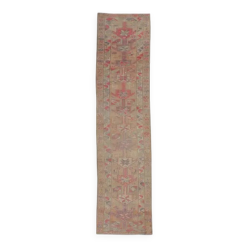 Oushak Turkish Hand-Knotted Runner 88x311