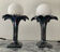 Pair of palm tree lamps in Italian ceramic from the 1970s.