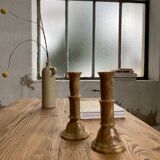 Set 2 old onyx candlesticks