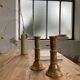 Set 2 old onyx candlesticks