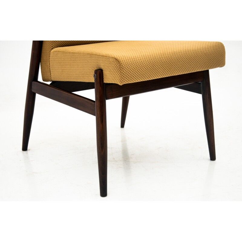 Set of four yellow midcentury modern armchairs 300-227 type from 1960