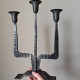 3-arm chandelier, ironwork, brutalist design, handmade