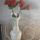 Beige opaline vase vintage marble effect