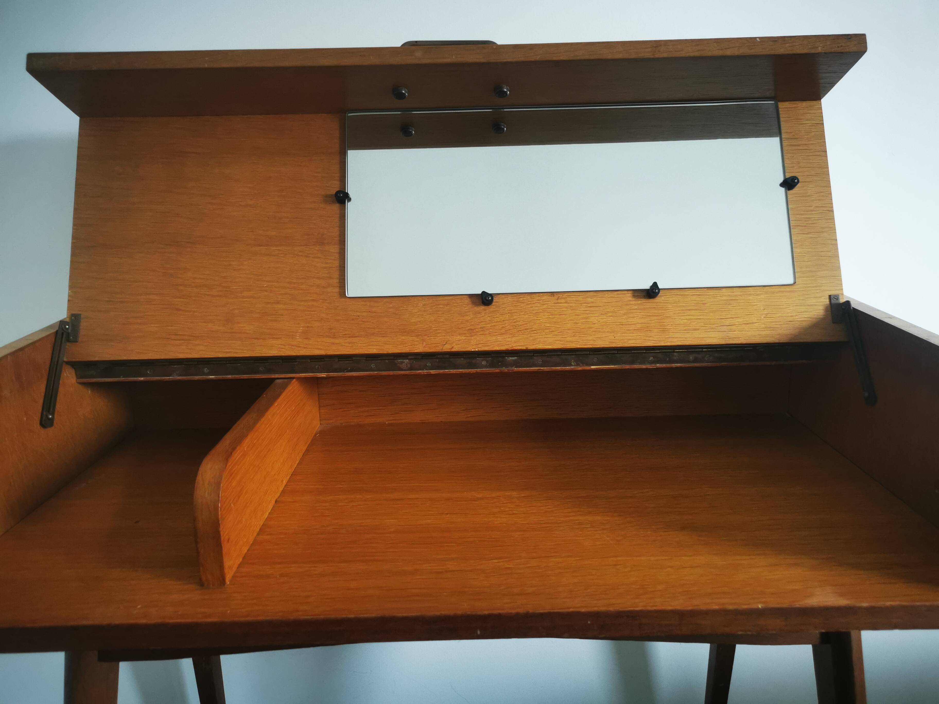Oak veneer console dressing table