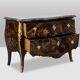 Lacquered chest of drawers with marble top. 1950s.