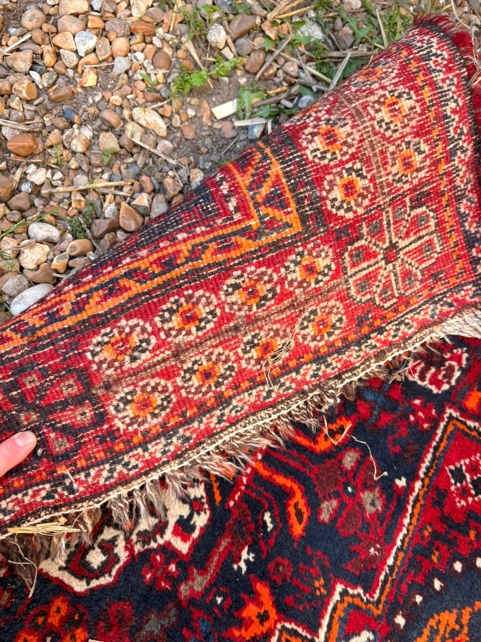 Ancient Persian Shiraz Rug 200x140 Wool Handmade Vintage Boho Chic Iran