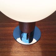 Lampe de table en chrome et verre de l'ère spatiale du milieu du siècle