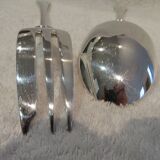 silver plated stew spoon and fork, Christofle Atlantide