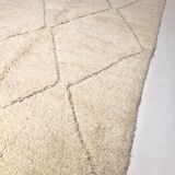 Berber carpet Beni Ouarain new ecru with engraved ecrus patterns 2,15x1.52m