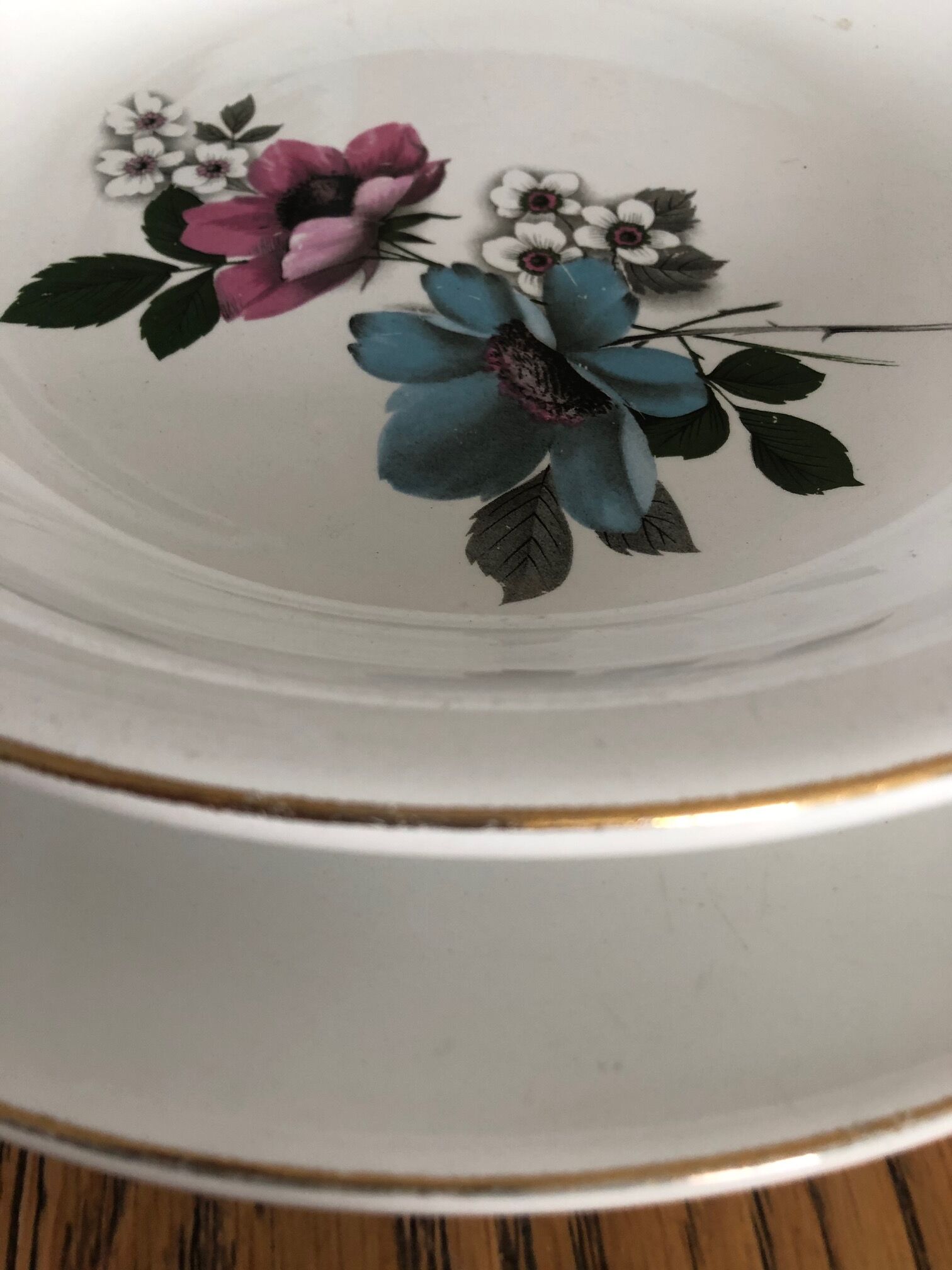 Lot of 2 serving dishes old Lunéville Badonviller model Floréal