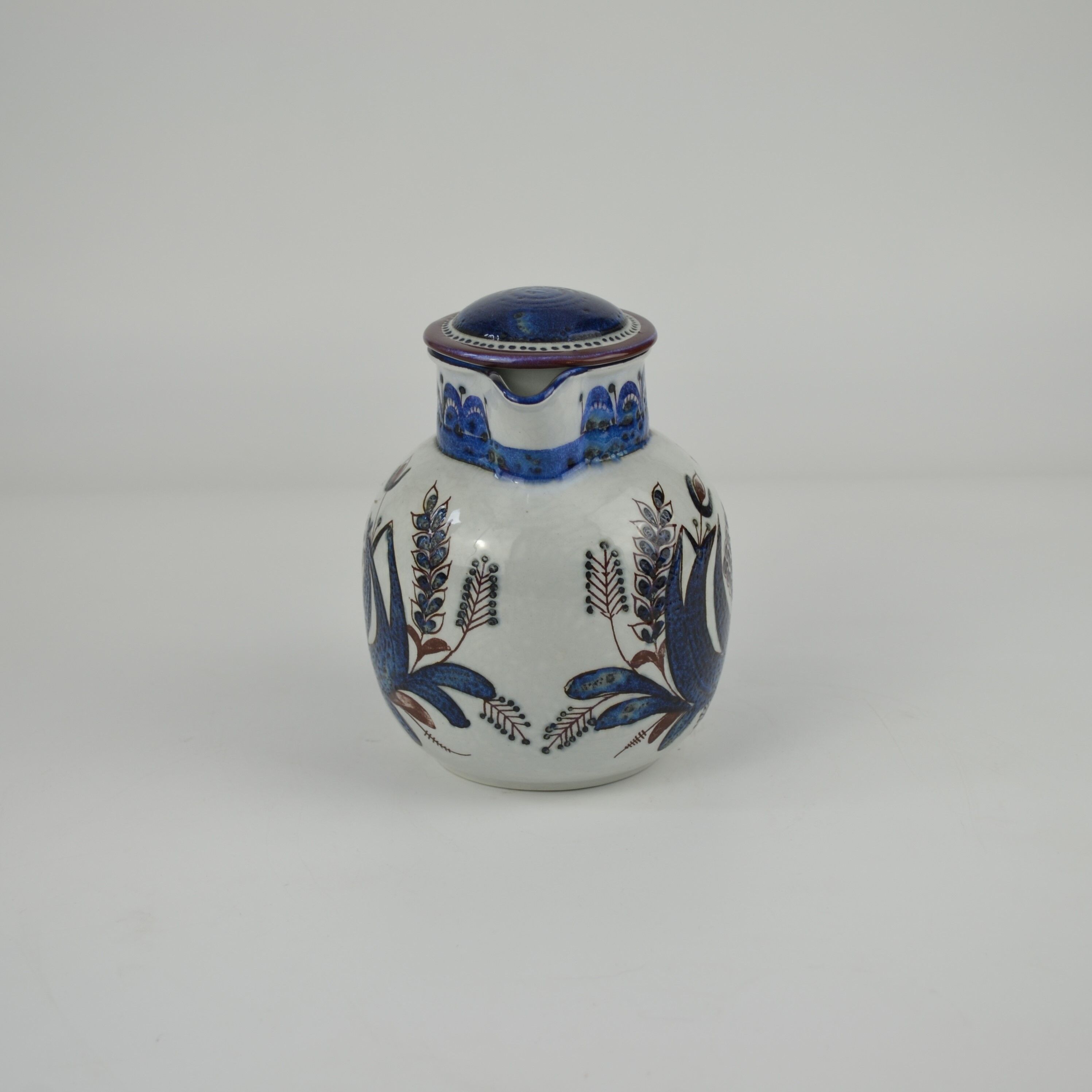 Pitcher with Earthenware lid Tenera series by Berte Jessen for Aluminia