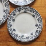3 flat ironware plates, "Jane" model, Saint Amand