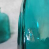 Flacons bouteilles verre gravé bleu