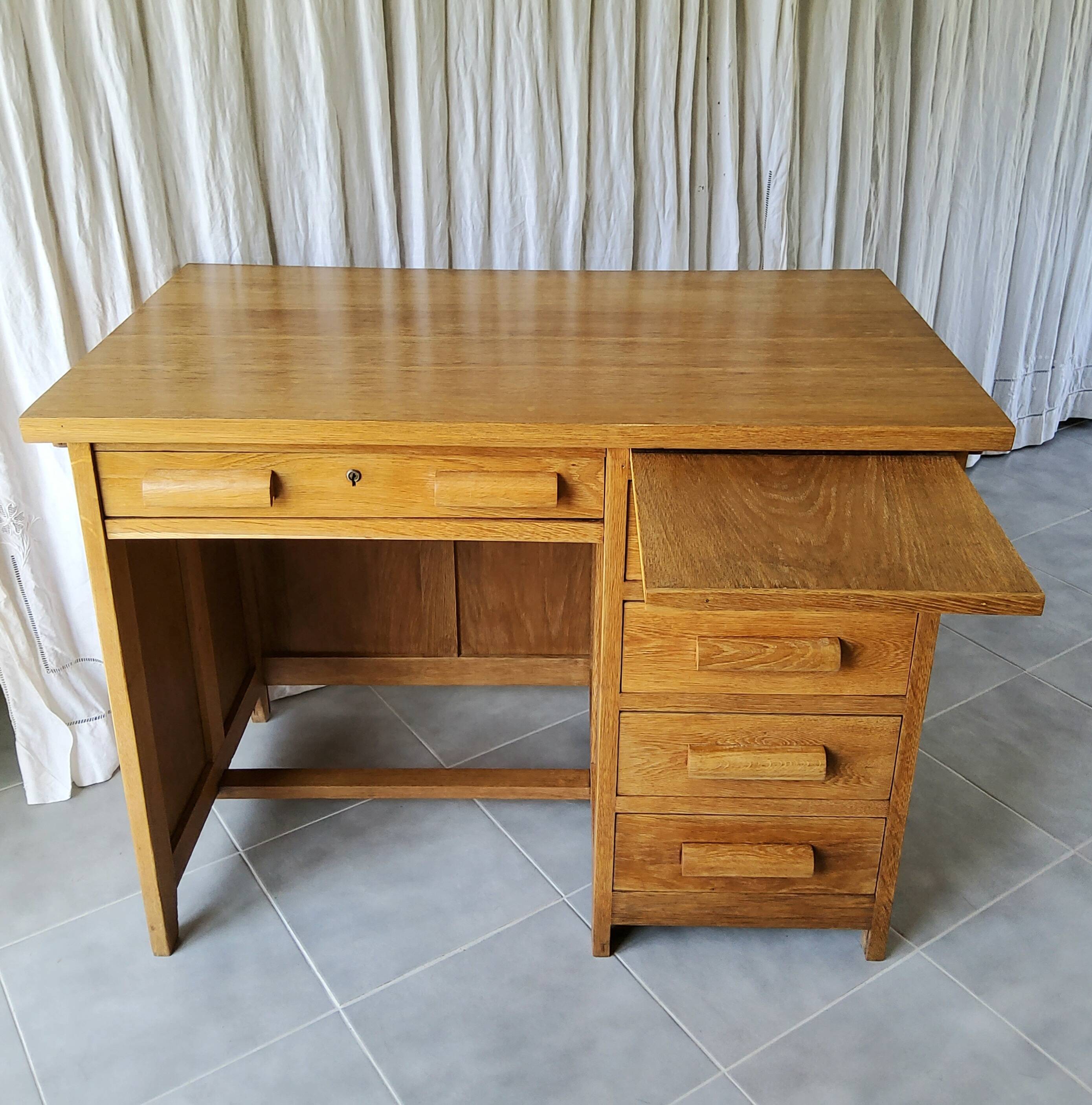 Bureau en chêne années 50/60