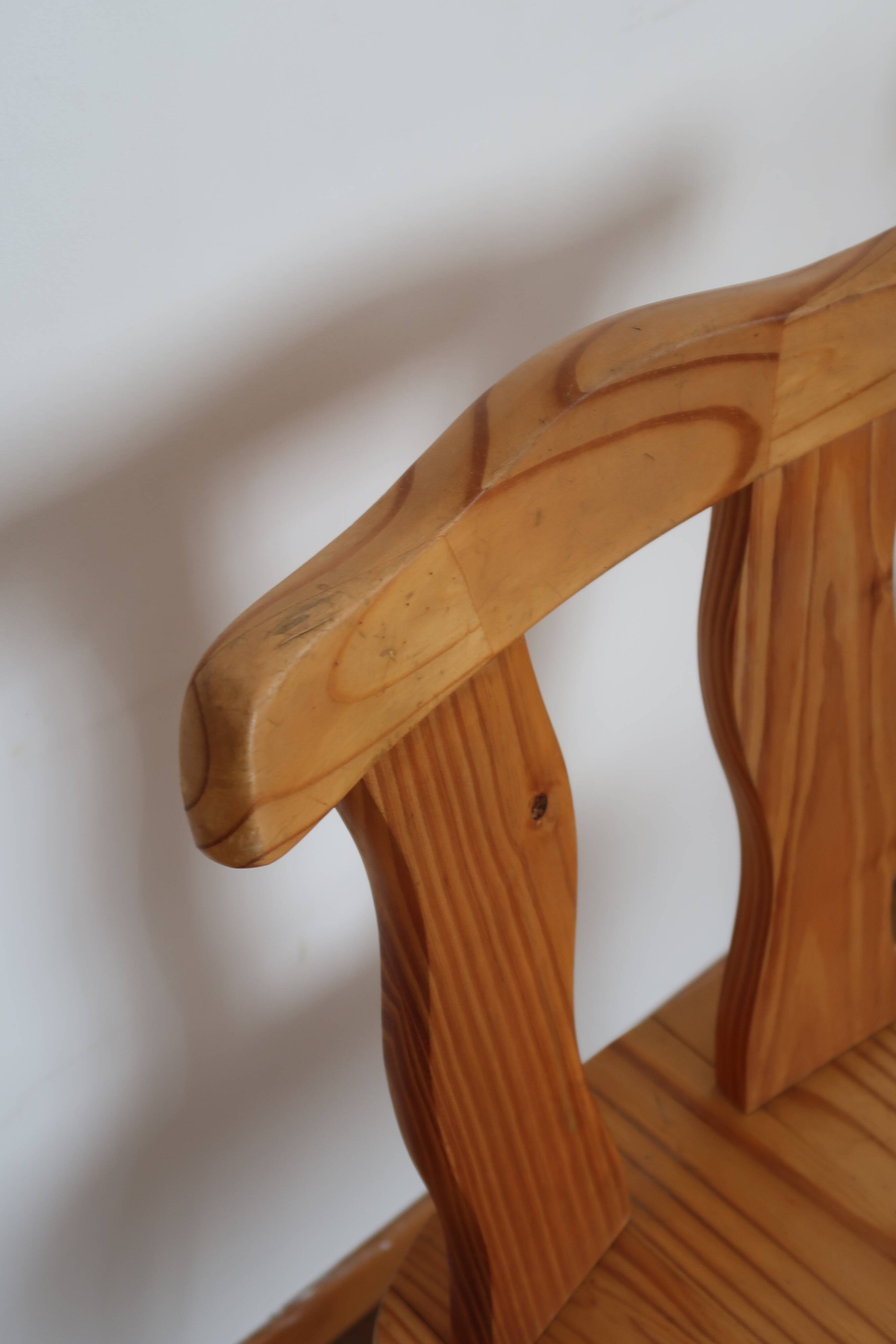 Pair of Scandinavian pine chairs