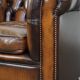 Classic Genuine Leather English Chesterfield Armchair in Good Condition