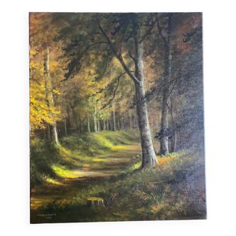 Oil painting Landes forest