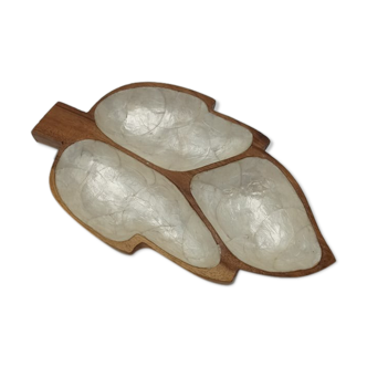 Empty mother-of-pearl and wood pocket