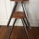 Pair of stools chrome and wood