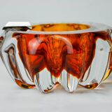 Orange Sommerso ashtray by Seguso, Murano glass, Italy, 1970