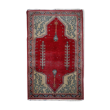 Old turkish konya handmade carpet 69cm x 108cm 1920s, 1c500