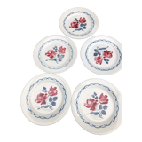 Set of 5 flat plates sarreguemines digoin cannes