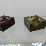 Two vintage glass ashtrays