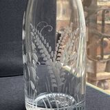 Liqueur carafe in engraved crystal & silver metal