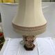 Former ceramic potiche lamp base wood - abat-day vintage beige fabric
